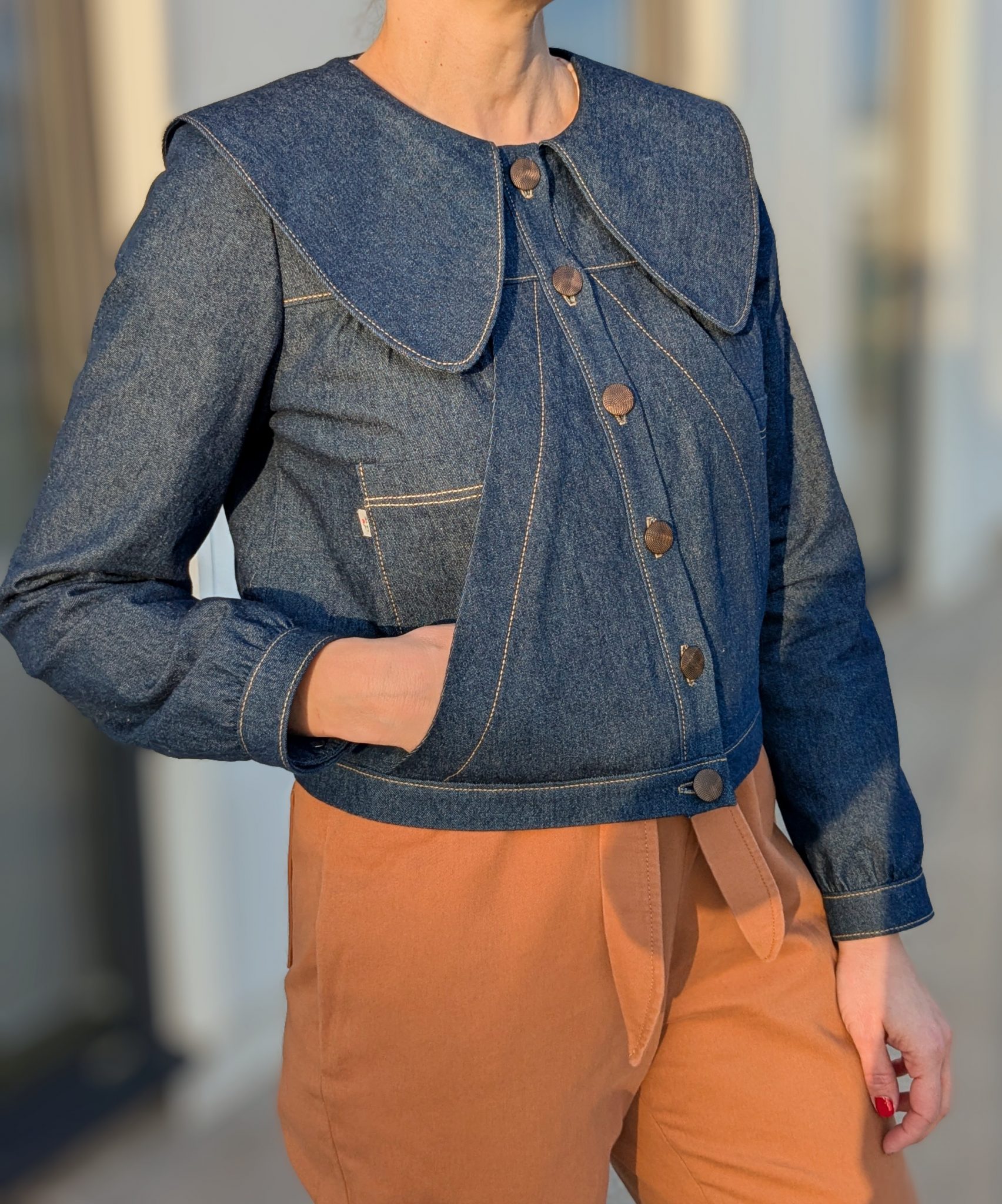 Blouson En Jean Kaporal Brodé Modèle 'Lana' - Taille L Pour Femme, Bleu, Occasion Très Bon état